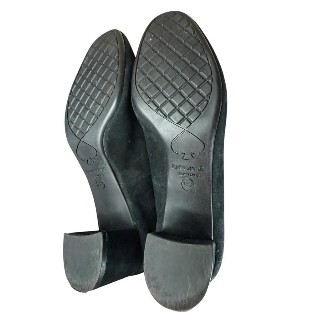 Kate Spade New York Black Benice Pumps Women's Size 7.5 M Black Block Heel Shoes - Picture 9 of 11